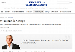 Kommentar der Botschaft der Russischen Föderation in der Schweiz im Zusammenhang mit der Publikation „Wladimir der Ewige“, „Finanz und Wirtschaft“, 6. Juli 2020